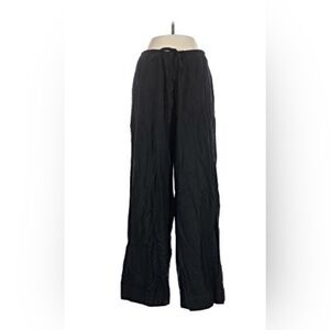 a new day Black Elastic Waist Wide Leg Linen Pants